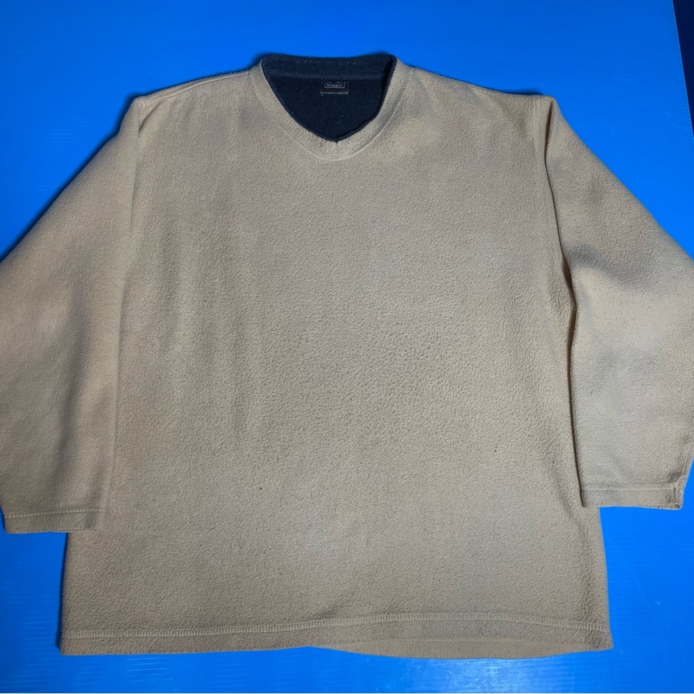 Haggar‎ Men's Tan Crewneck Sweater with Black Neck